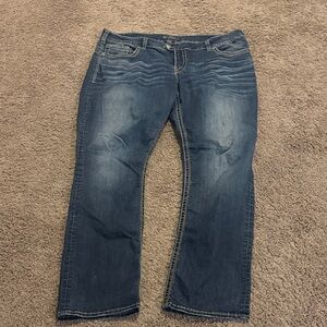 Silver Jeans Dark Blue Denim Tuesday 16 1/2 Size 20 L33